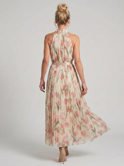 Emilia | Vestido Midi Floral con Neckholder