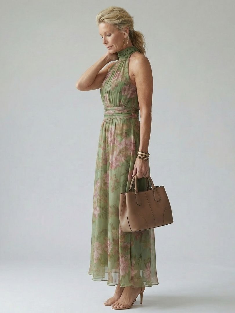 Bittor | Vestido Midi Floral Halter