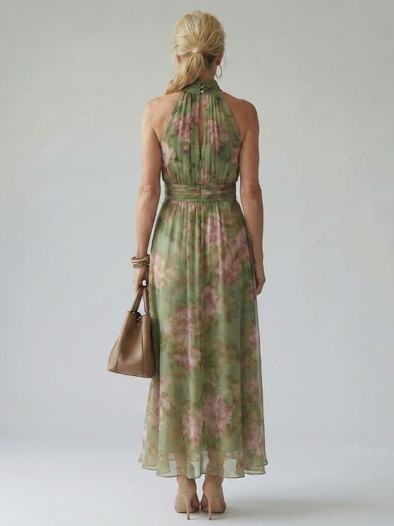Bittor | Vestido Midi Floral Halter