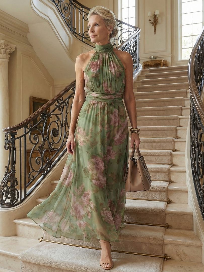 Bittor | Vestido Midi Floral Halter
