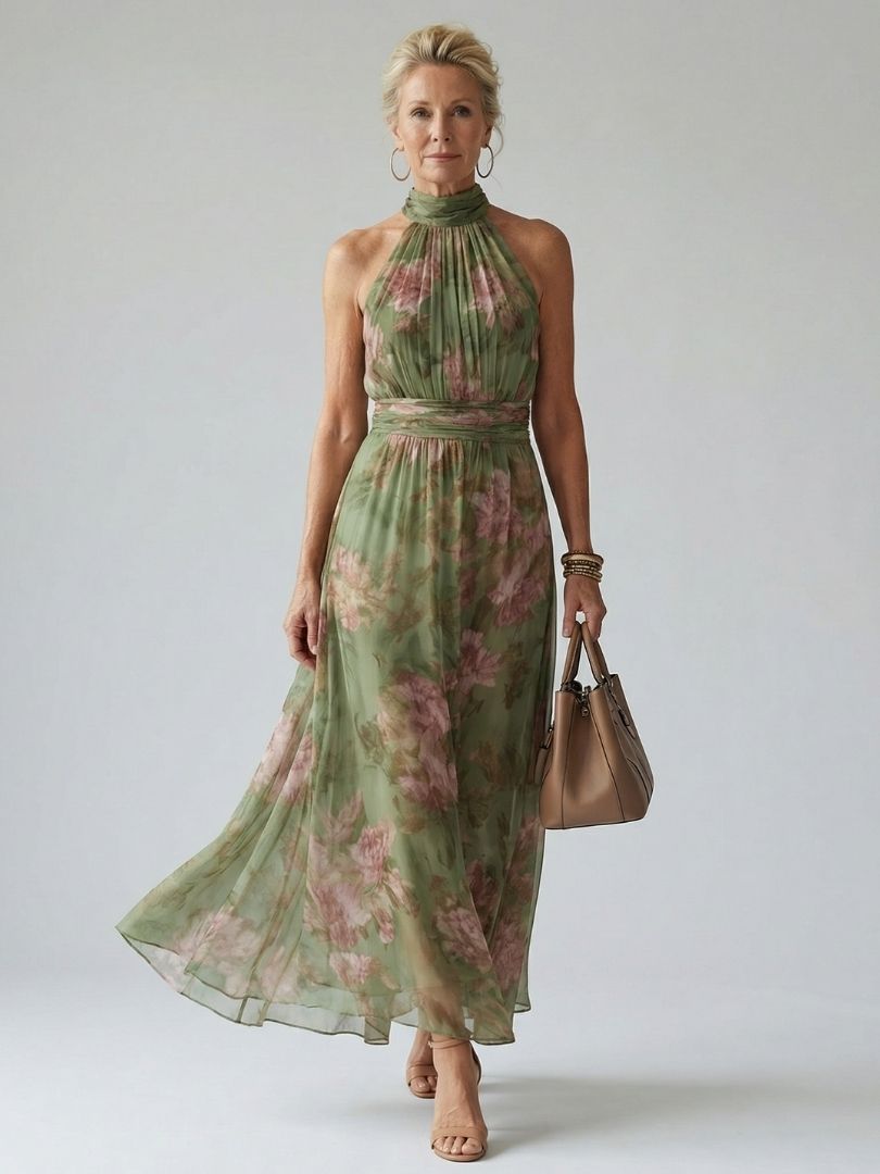 Bittor | Vestido Midi Floral Halter