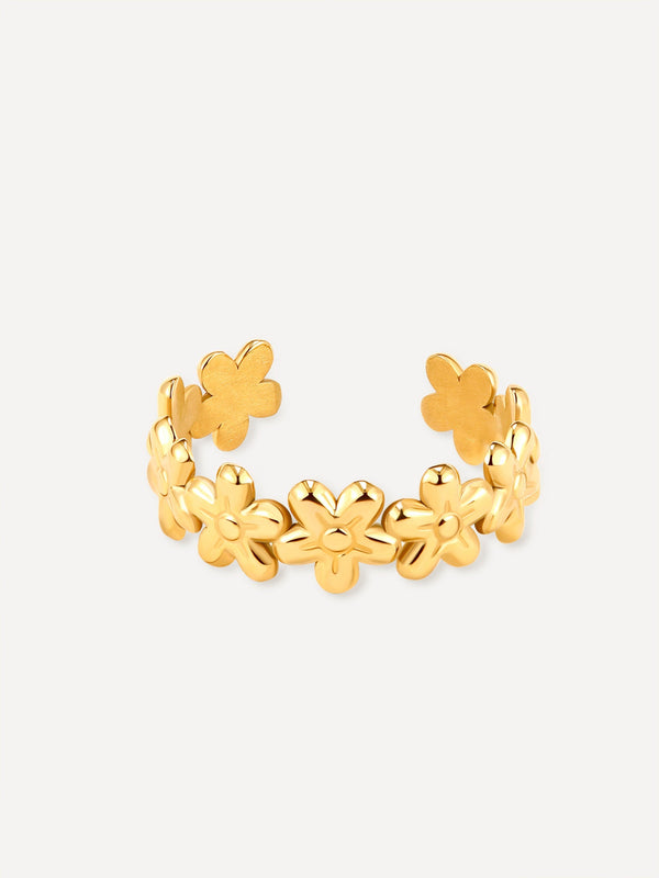 Elegante anillo de flor silvestre