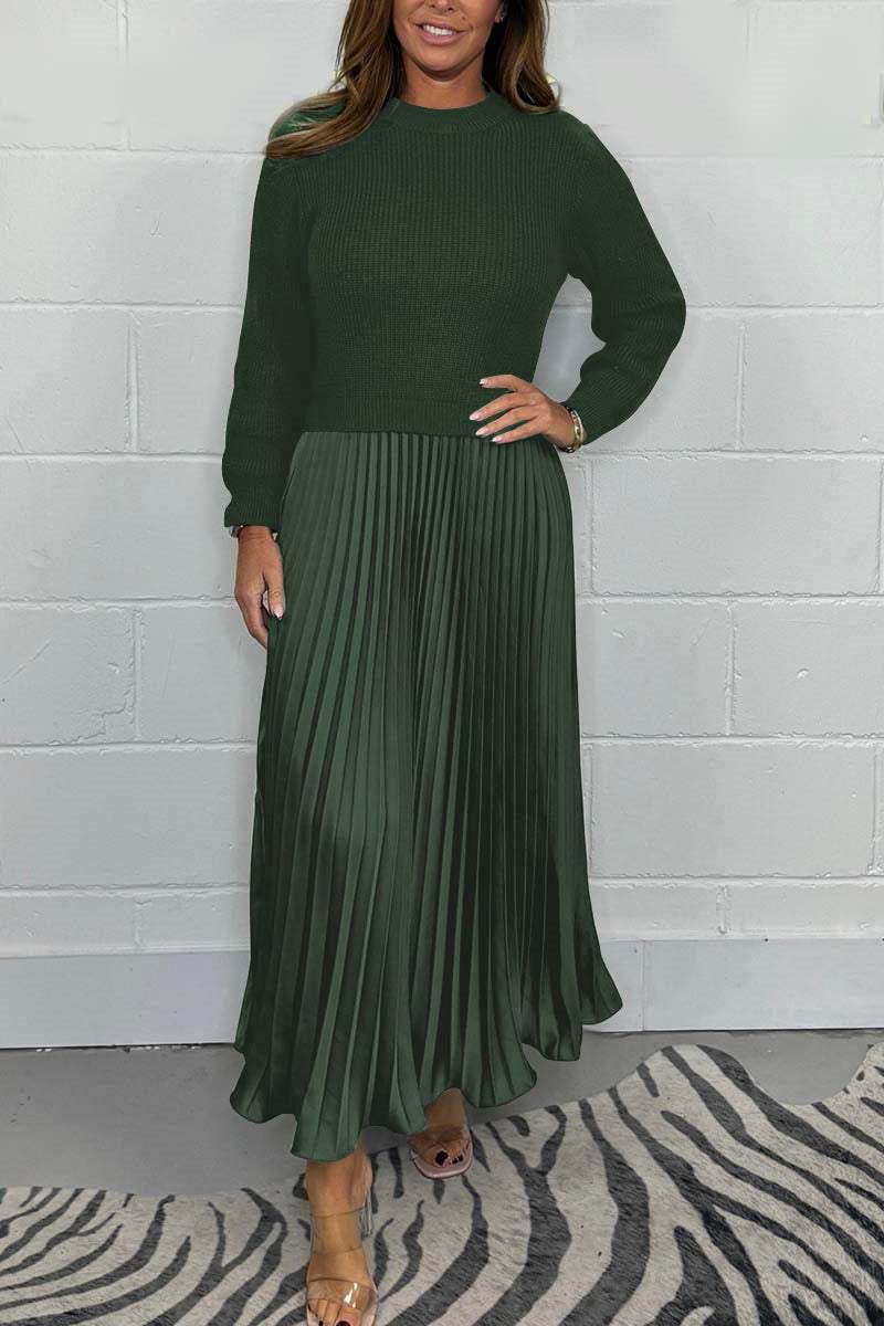Araitz | Vestido Maxi Jersey y Falda Plisada