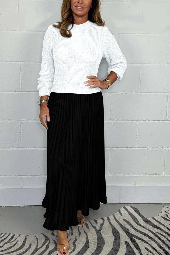 Araitz | Vestido Maxi Jersey y Falda Plisada