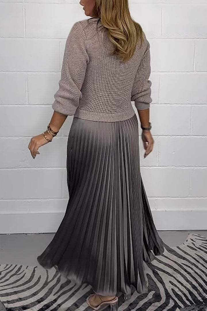 Araitz | Vestido Maxi Jersey y Falda Plisada