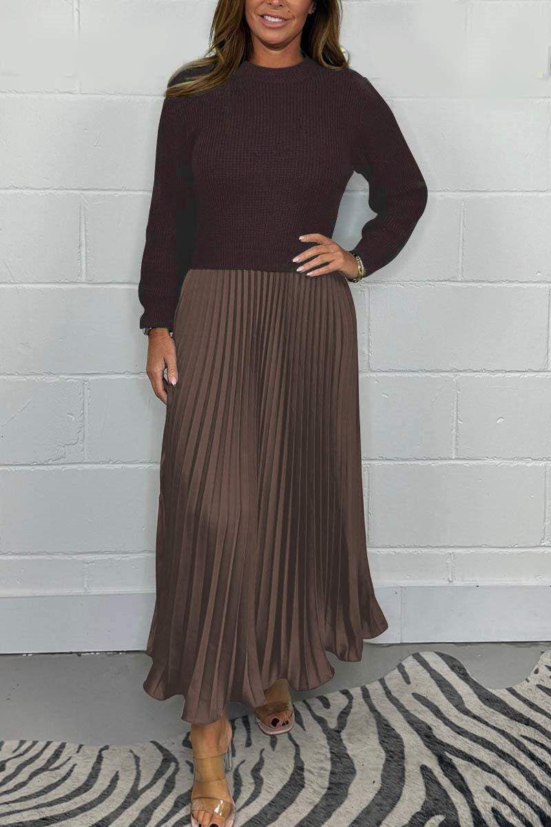 Araitz | Vestido Maxi Jersey y Falda Plisada