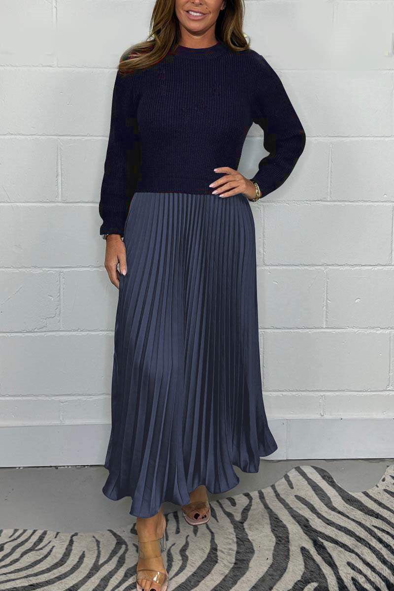 Araitz | Vestido Maxi Jersey y Falda Plisada