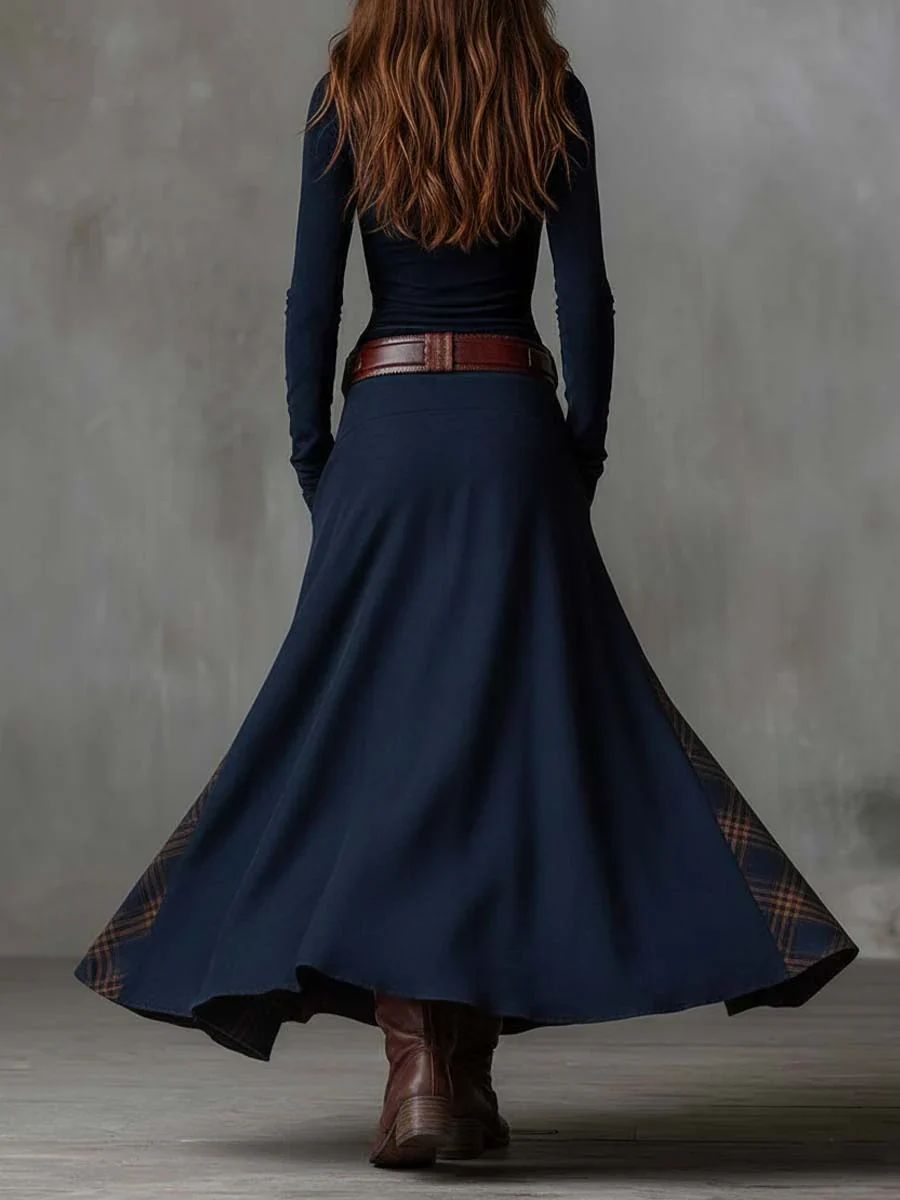 Alia | Vestido Maxi Vintage con Cinturón