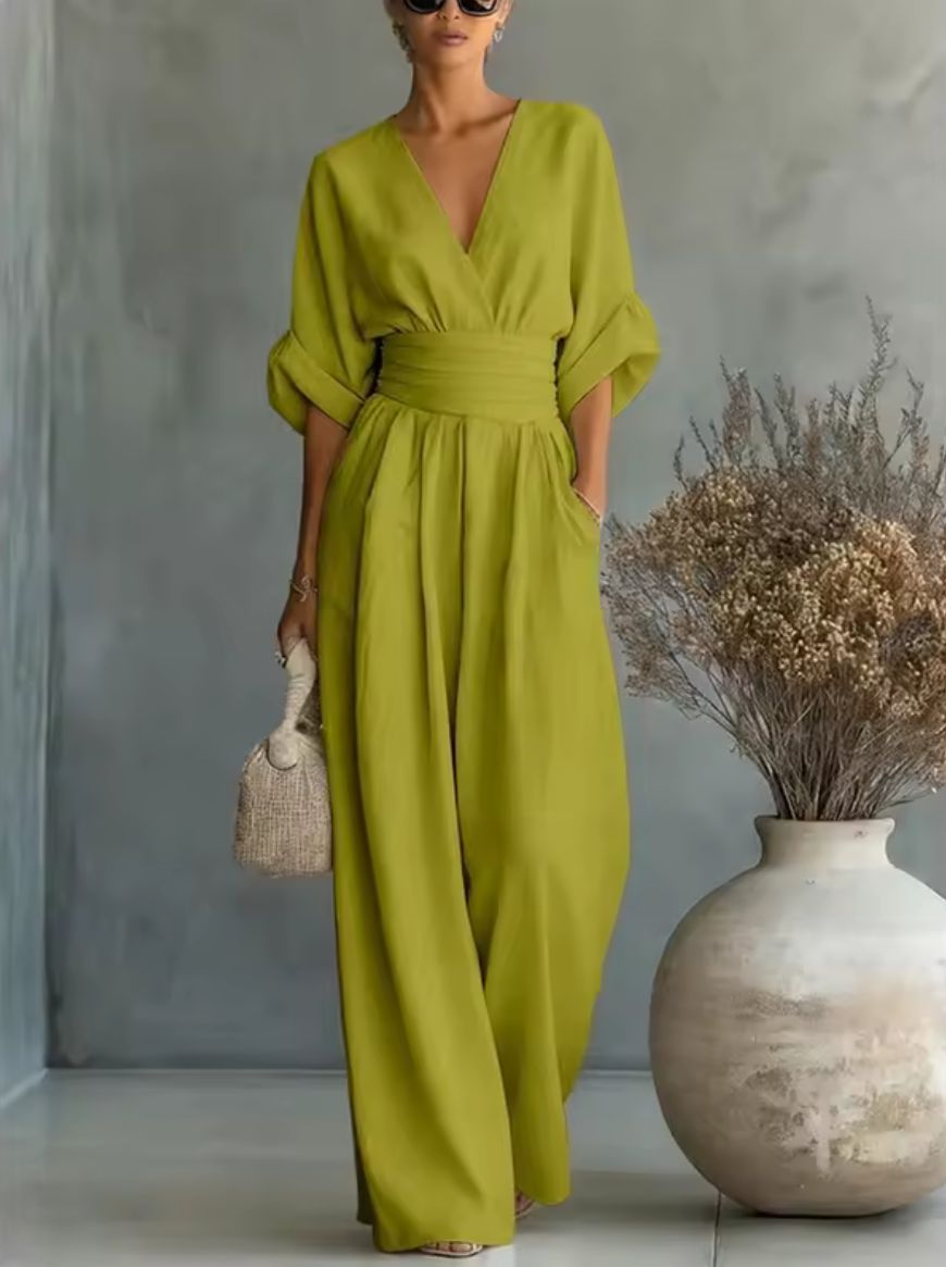 Eleonor | Mono Largo Elegante Escote Cruzado