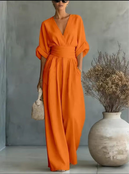 Eleonor | Mono Largo Elegante Escote Cruzado
