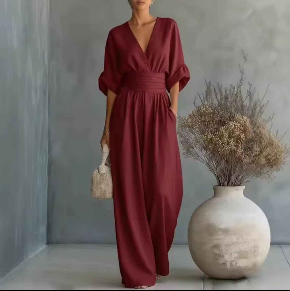 Eleonor | Mono Largo Elegante Escote Cruzado
