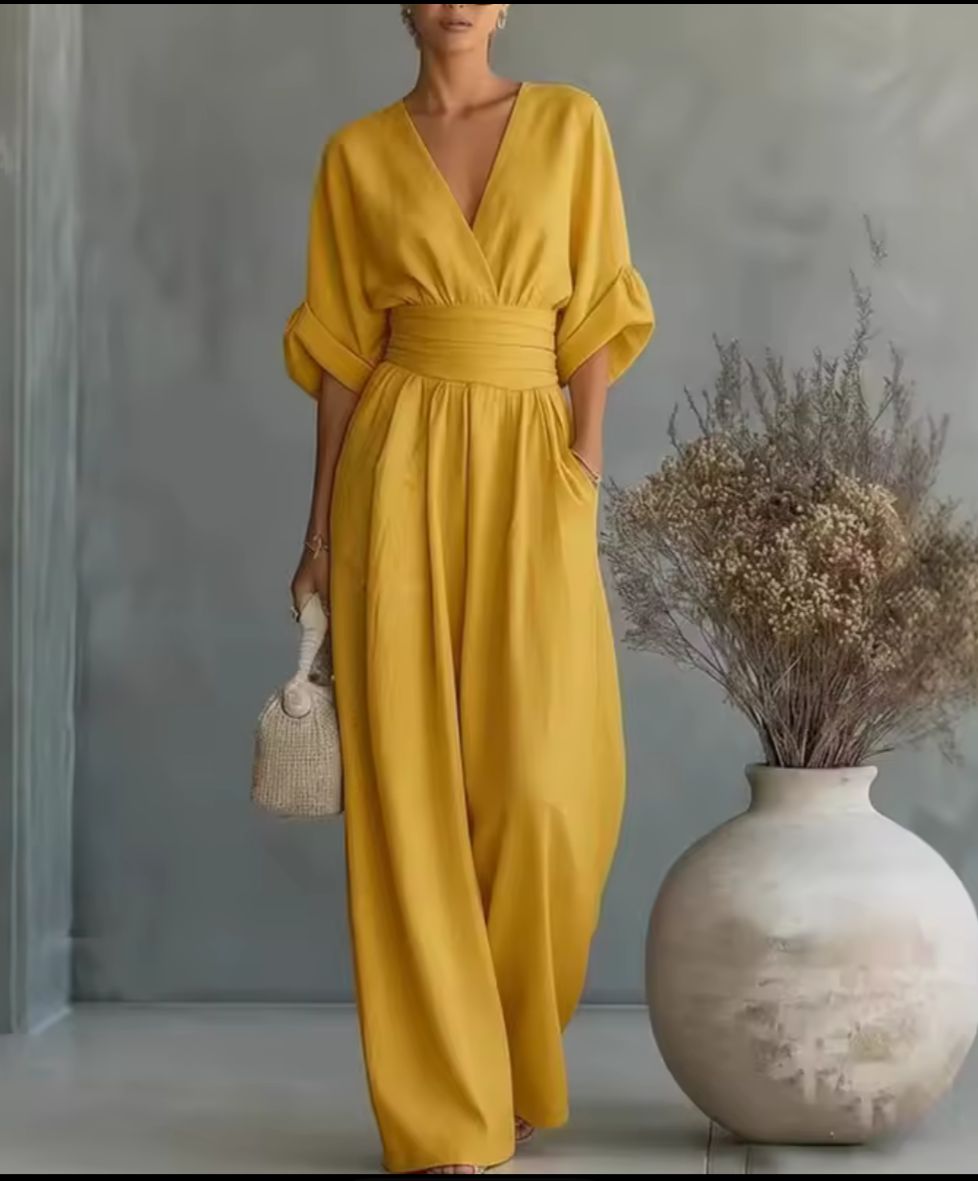Eleonor | Mono Largo Elegante Escote Cruzado