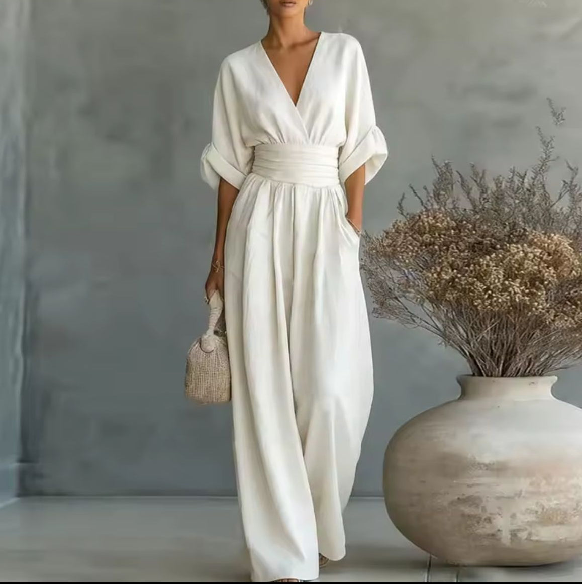 Eleonor | Mono Largo Elegante Escote Cruzado