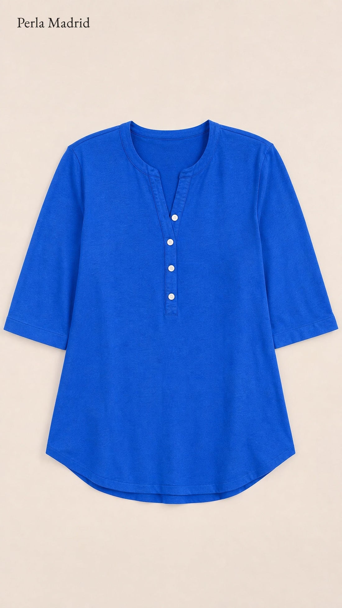 Carlota | Top Henley de algodón con detalle de botones