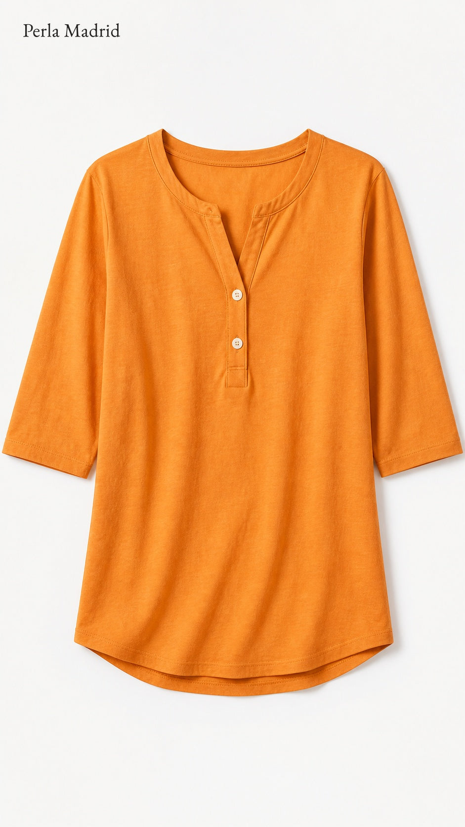 Carlota | Top Henley de algodón con detalle de botones