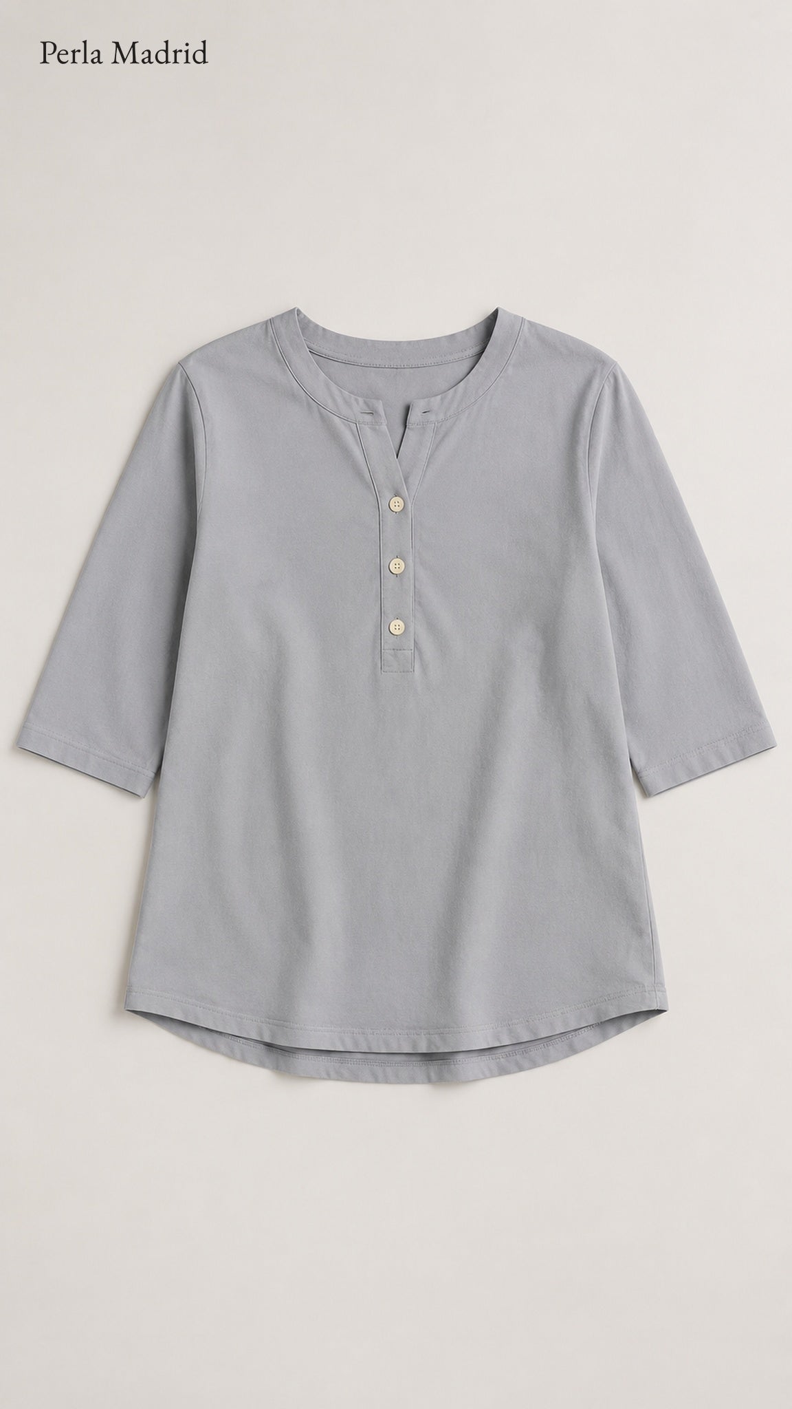 Carlota | Top Henley de algodón con detalle de botones