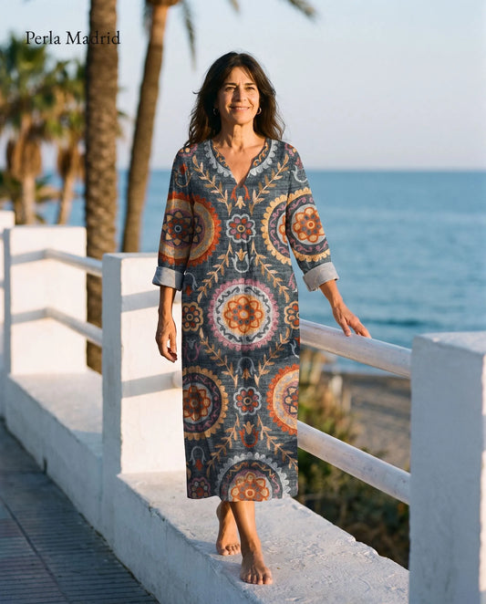 Aizpea | Vestido Midi Geométrico*