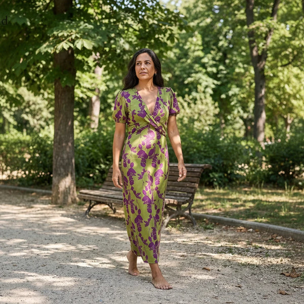 Aitziber | Vestido Largo Estampado Botánico