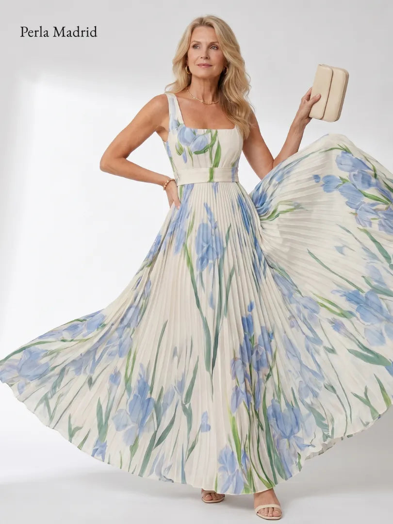 Candelària | Vestido Midi Satén Plisado