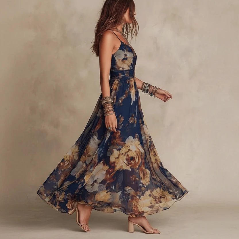 Iluminada | Maxi Vestido Chiffon Floral