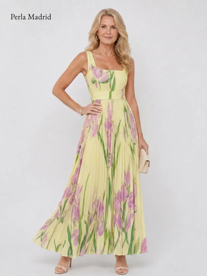 Candelària | Vestido Midi Satén Plisado