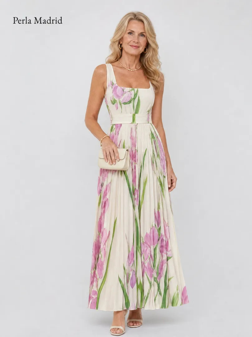 Candelària | Vestido Midi Satén Plisado