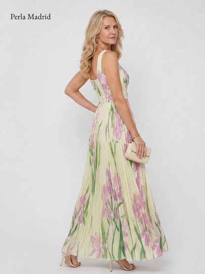 Candelària | Vestido Midi Satén Plisado