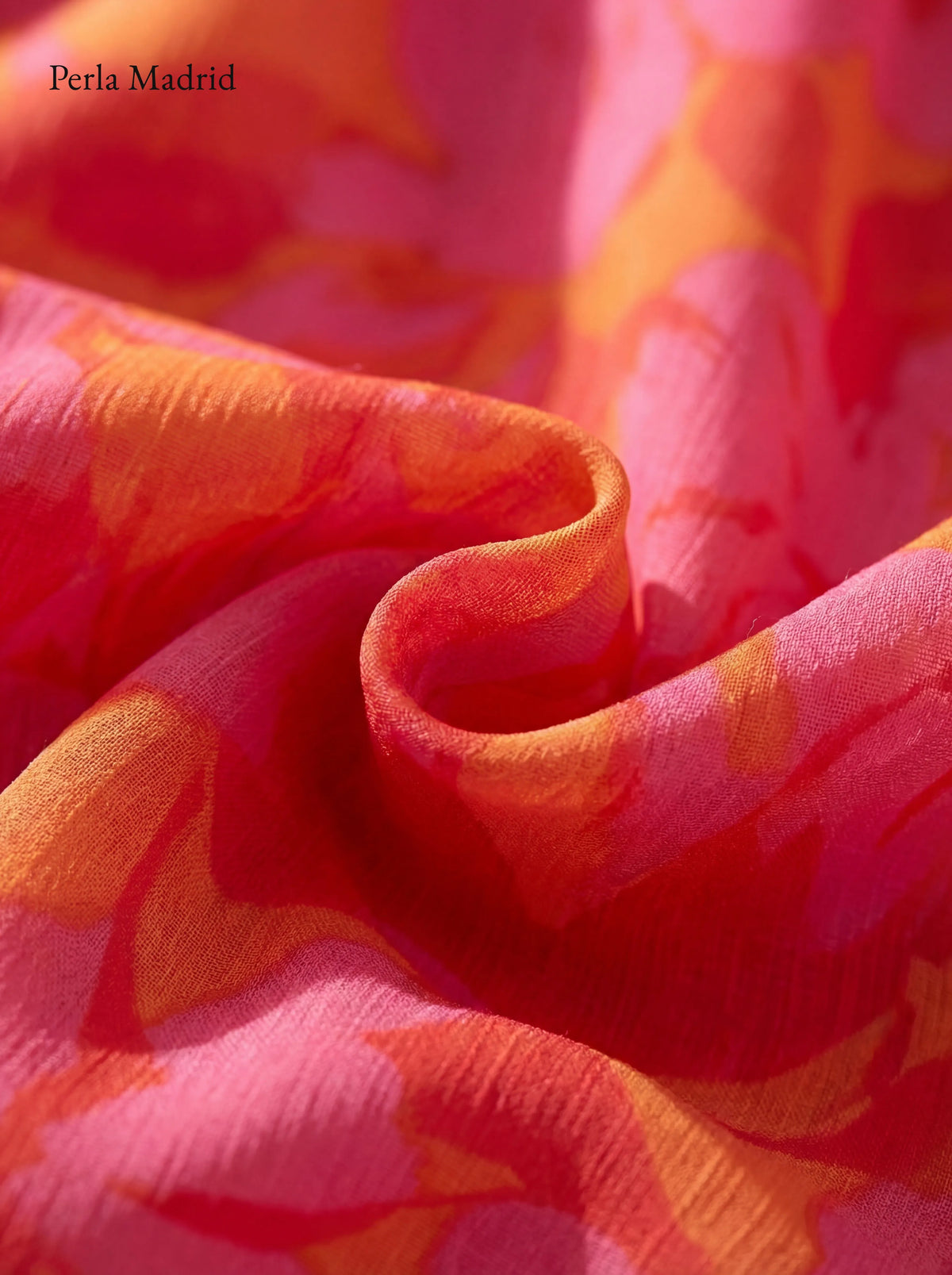 Ciutat | Vestido Largo Fluido Rosa y Naranja