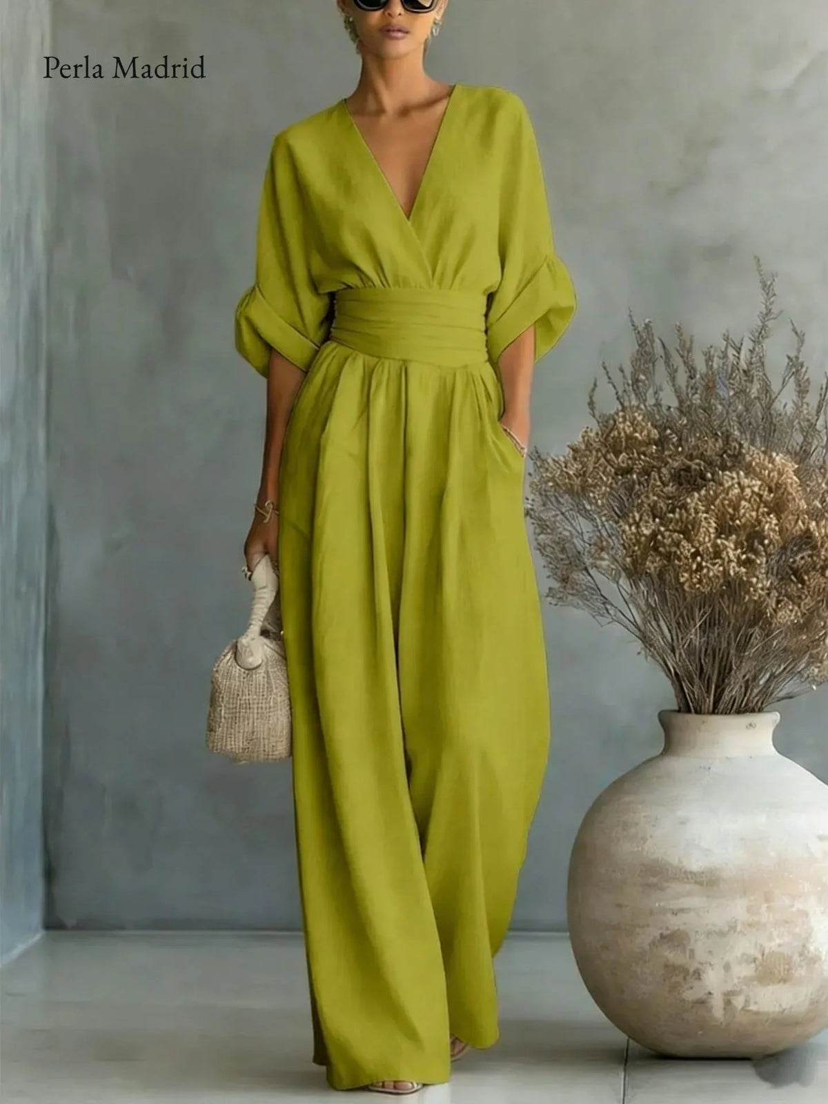 Balma | Vestido Maxi Escote V Espalda Abierta
