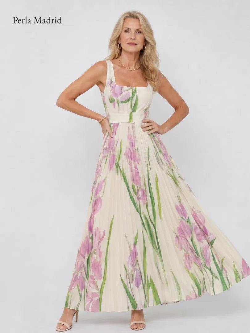 Candelària | Vestido Midi Satén Plisado
