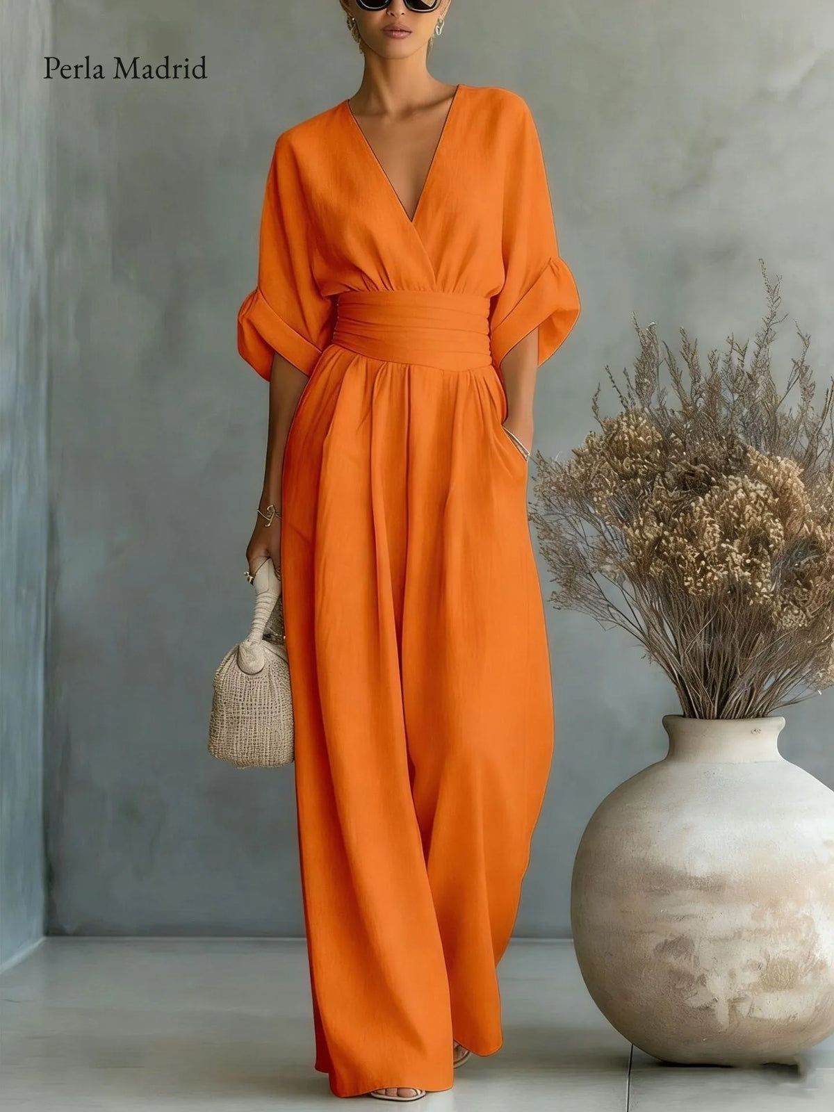 Balma | Vestido Maxi Escote V Espalda Abierta
