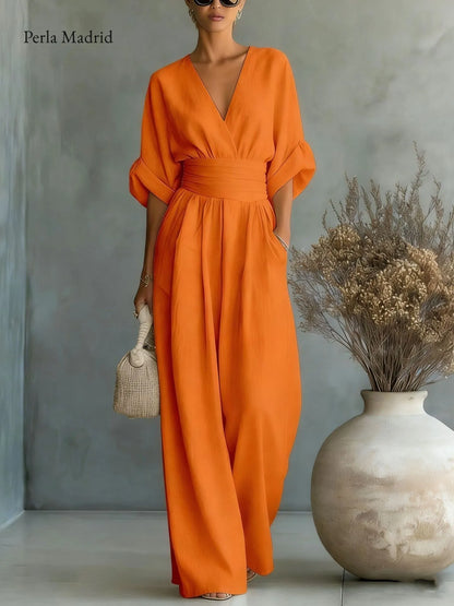 Balma | Vestido Maxi Escote V Espalda Abierta