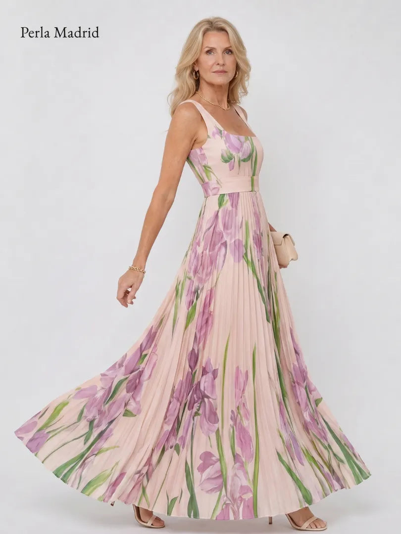 Candelària | Vestido Midi Satén Plisado