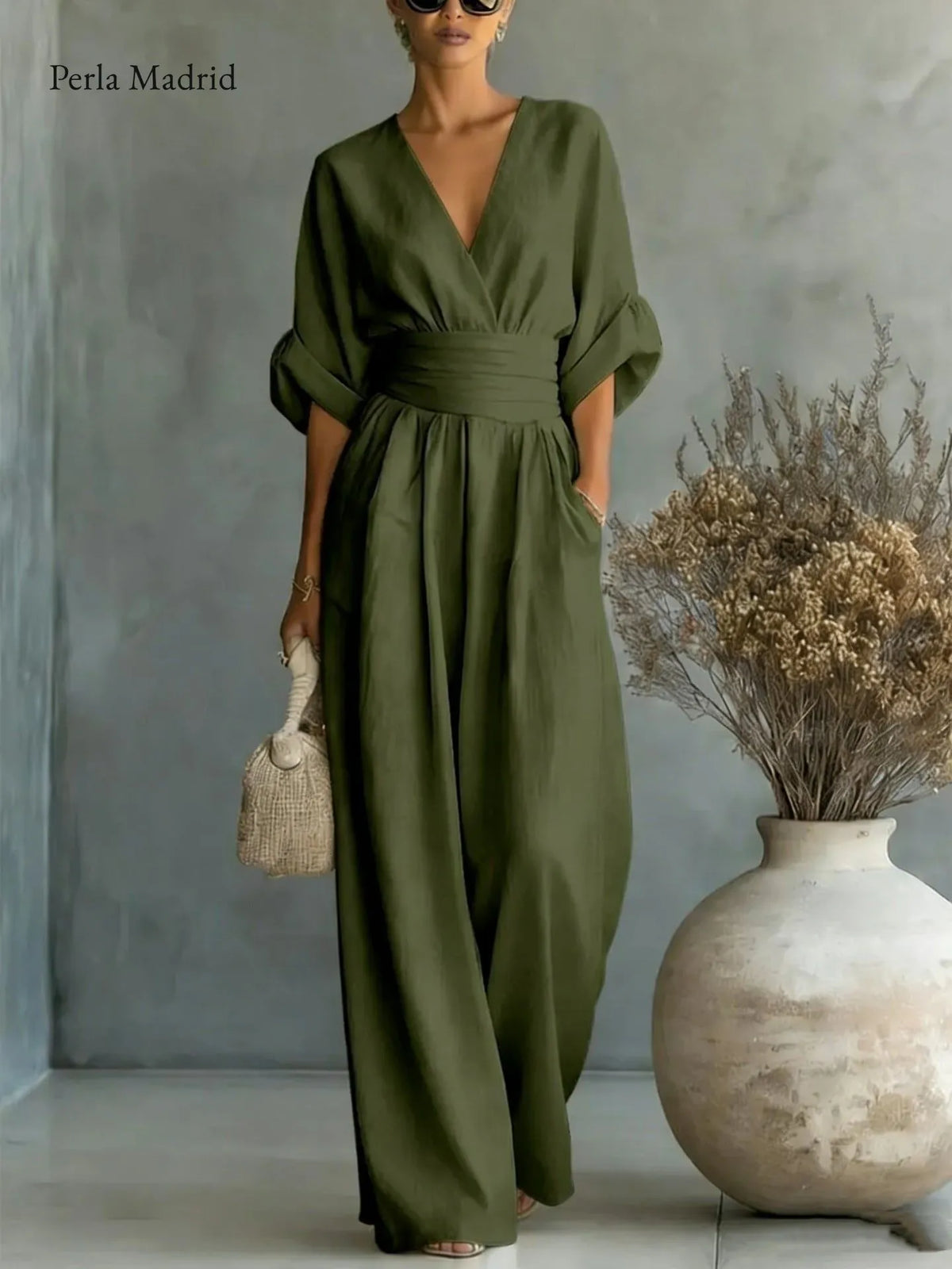 Balma | Vestido Maxi Escote V Espalda Abierta