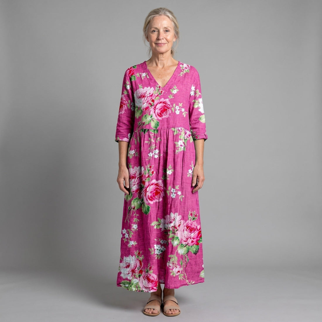 Coral | Vestido midi floral de verano