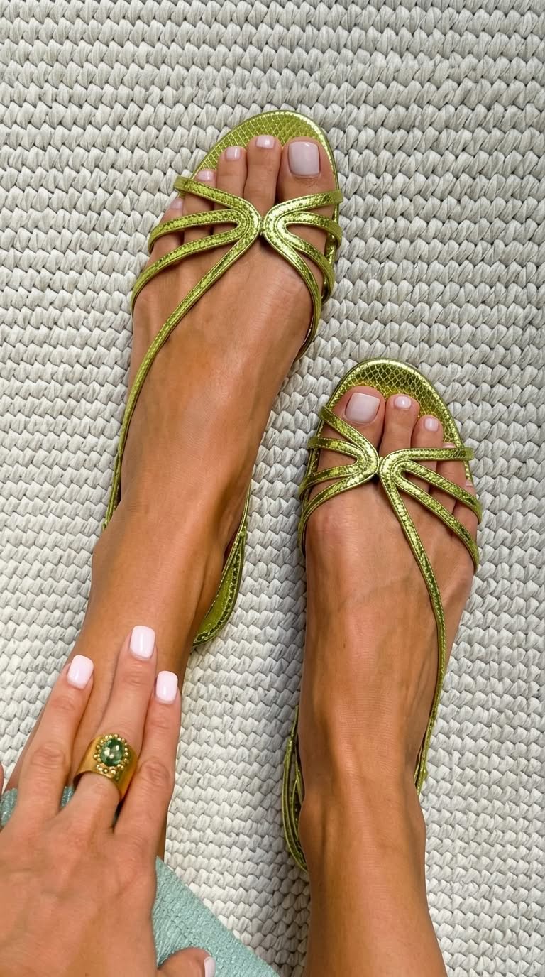 Herminia | Sandalias Metálicas Efecto Serpiente