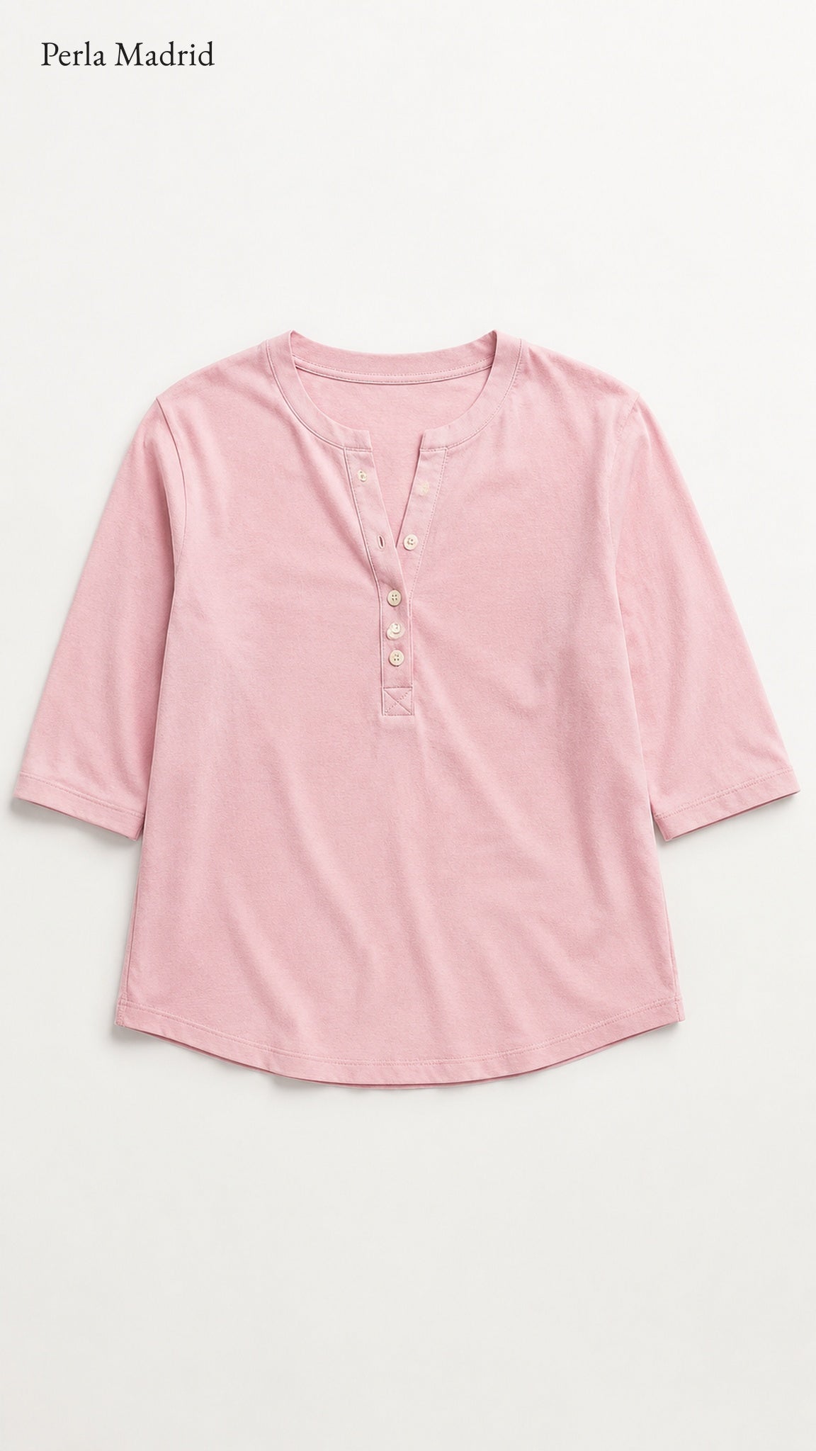 Carlota | Top Henley de algodón con detalle de botones