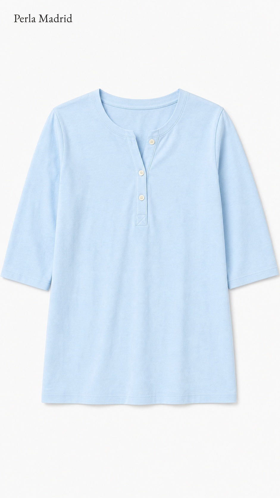 Carlota | Top Henley de algodón con detalle de botones