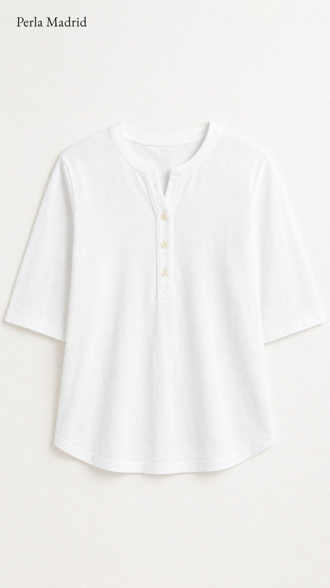 Carlota | Top Henley de algodón con detalle de botones