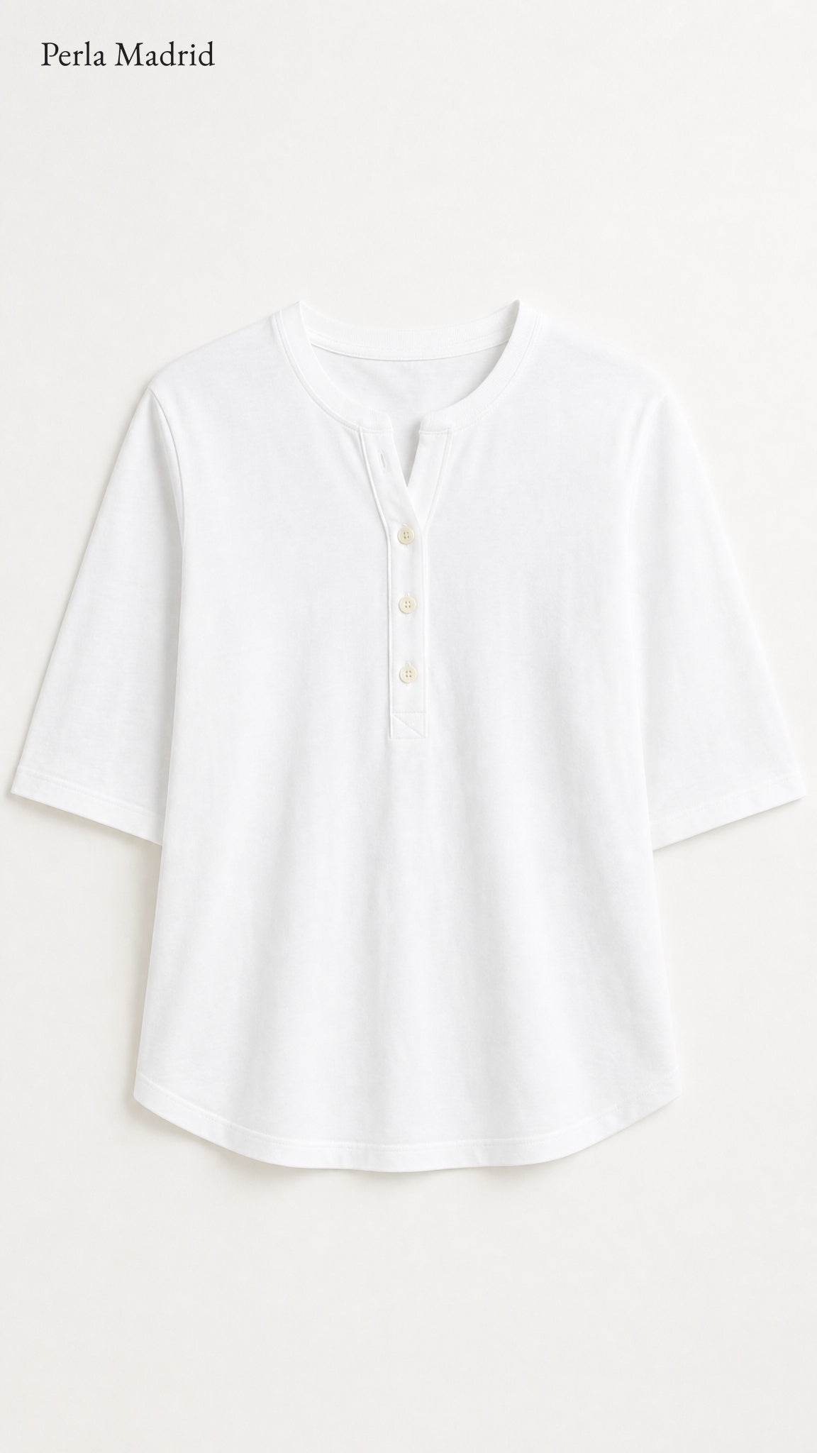 Carlota | Top Henley de algodón con detalle de botones