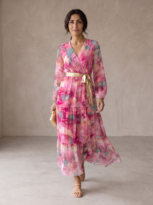 Concepción | Vestido midi cruzado con estampado floral