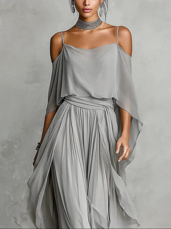 Hedisa | Conjunto Gris Fluido con Top de Tirantes