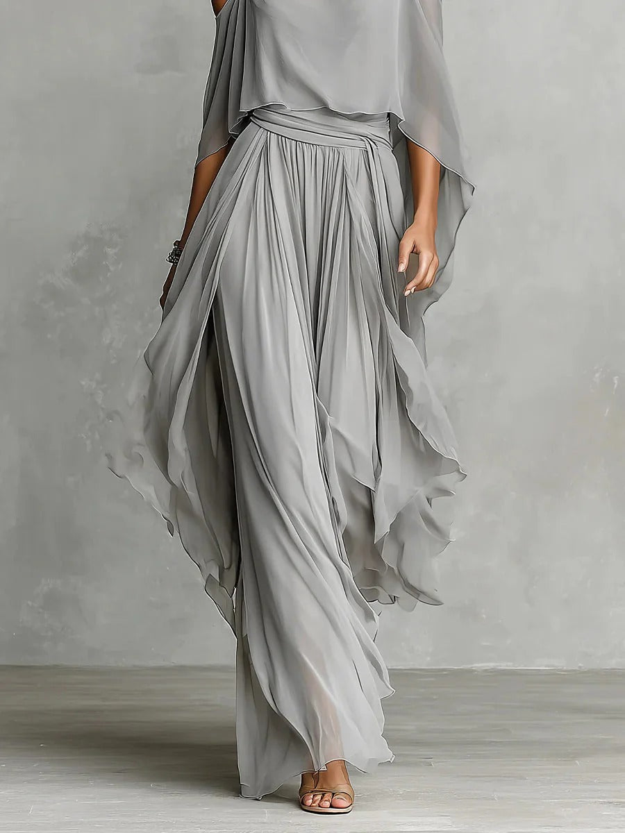 Hedisa | Conjunto Gris Fluido con Top de Tirantes