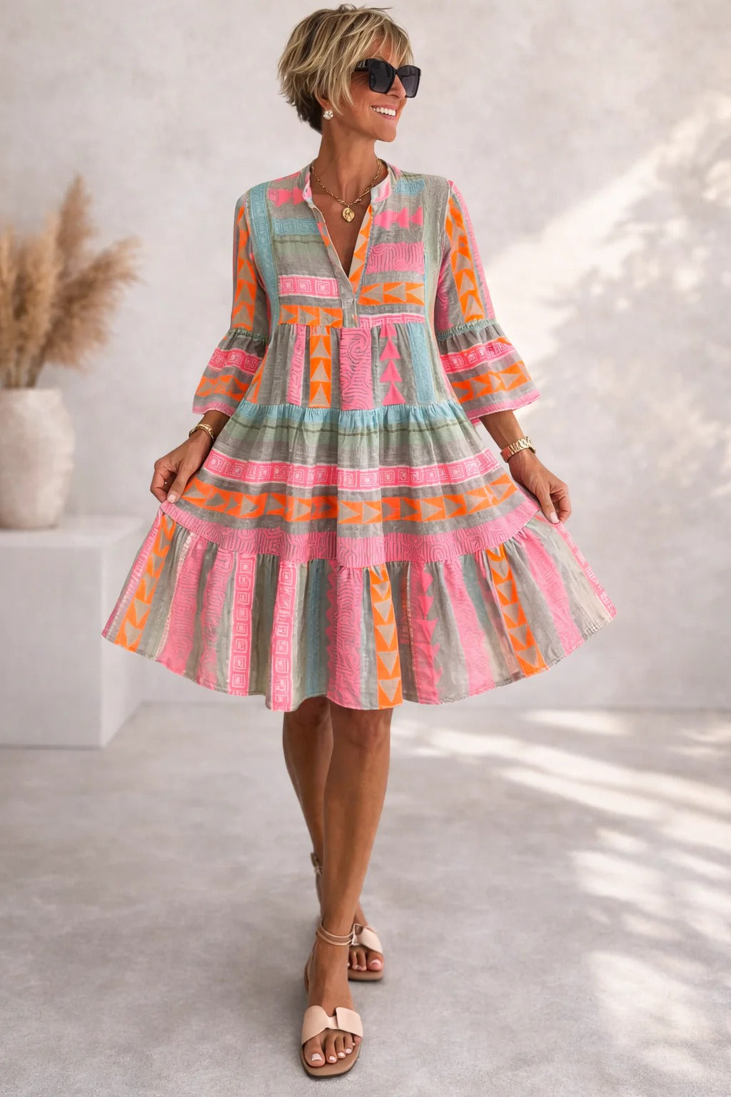 Candelas | Vestido Midi Estampado Fluido