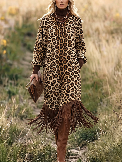 Generosa | Vestido Leopardo Flecos Boho