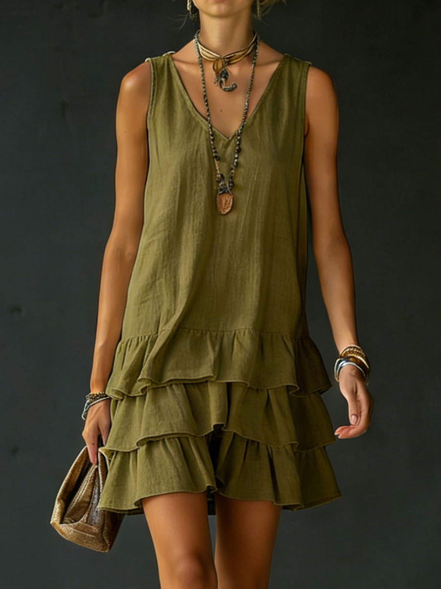Elba | Vestido Suelto Color Liso