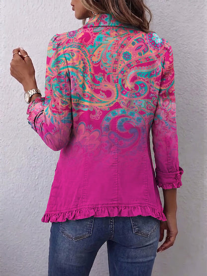 Elionor | Chaqueta Lino Algodón Estampado Paisley