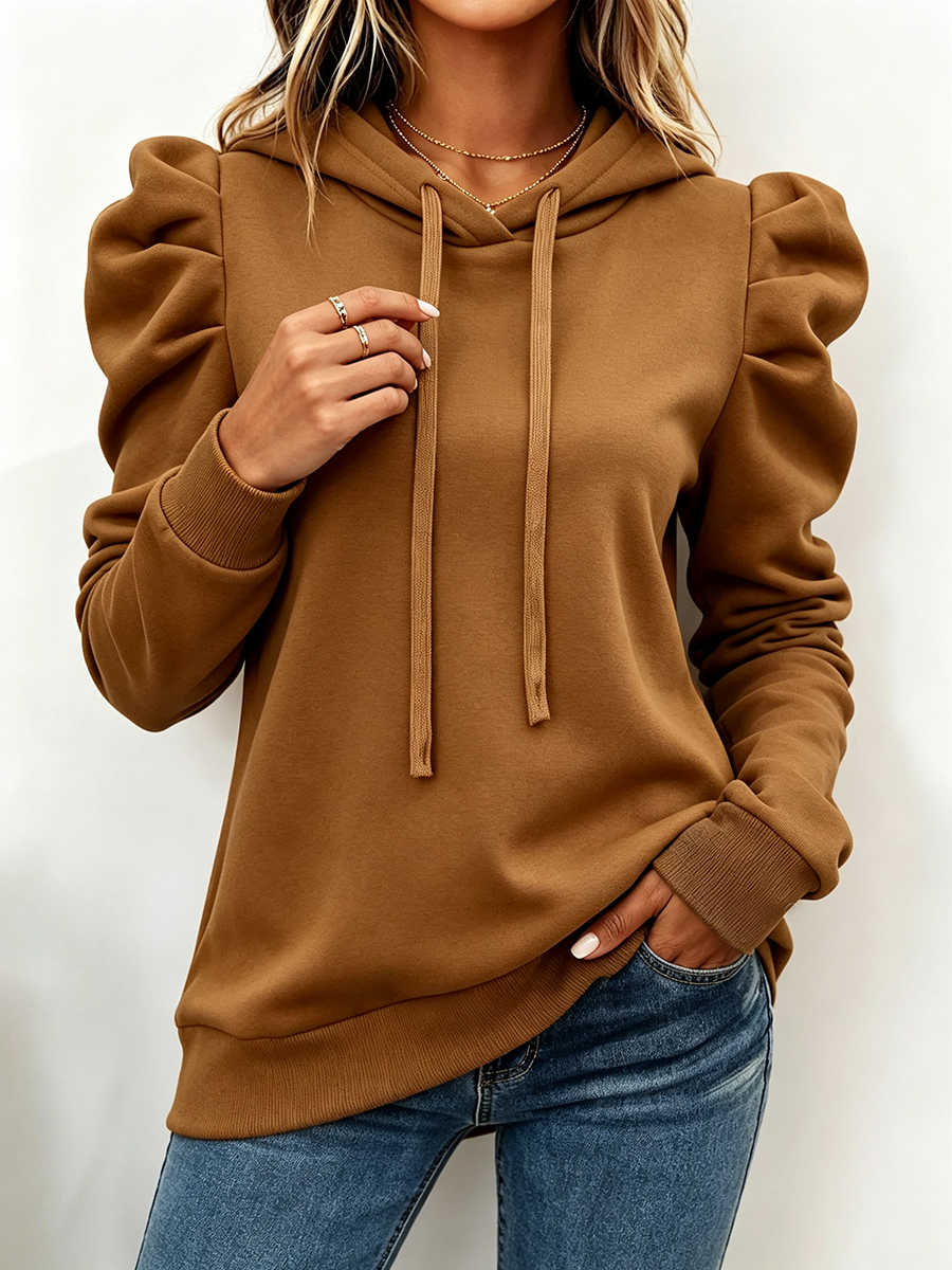Benita | Sudadera Capucha Manga Abullonada