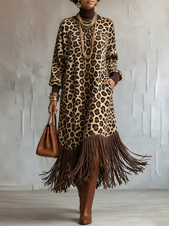 Generosa | Vestido Leopardo Flecos Boho