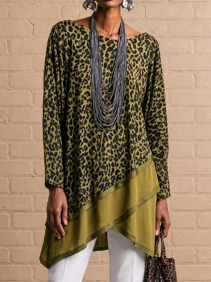 Dèlia | Blusa Leopardo Verde Oliva